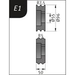 Produktbild für Typ E1, Ø 96 x 55 x 50 mm, R 7,5 / 5 mm