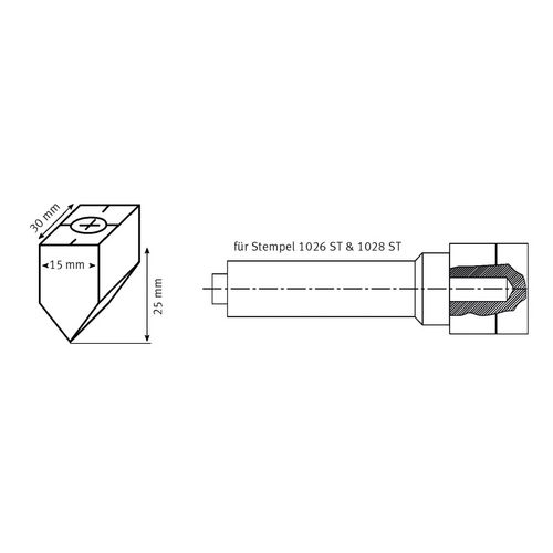 Produktbild für 60°, gebohrt mit M 10 Gewinde für 1026 ST und 1028 ST