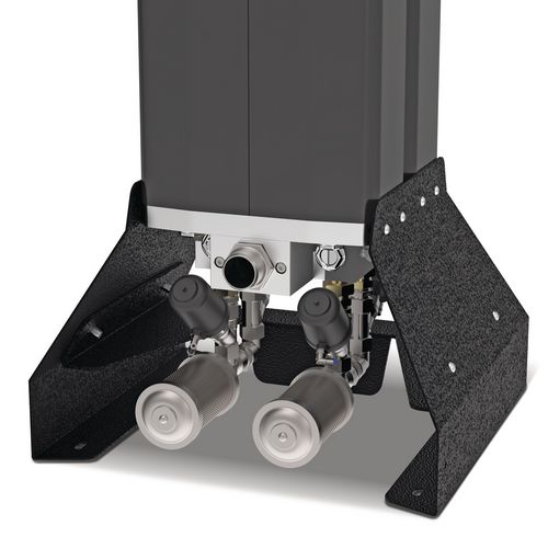   Hochwertige Ausstattung für Zuverlässigkeit und Komfort     Service alle 3 Jahre   Pneumatische Reinigungsventile   Schalldämpfer für niedrige Lärmemission am Einsatzort   Sicher und einfach zu installieren, Gehäuse konstruiert für den Transport mit Gabelstapler  