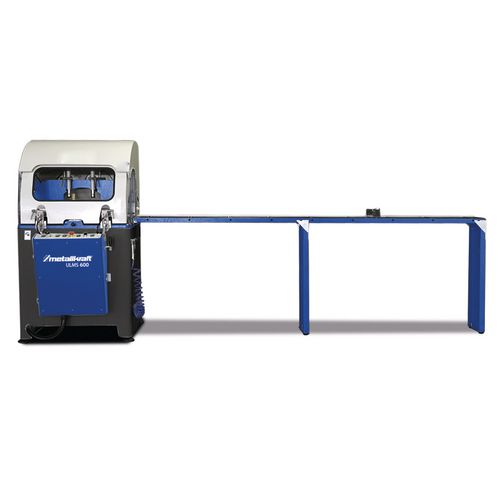 Abb. zeigt ULMS 600 mit Zubehör Rollenbahn mit Längenanschlag und manuellem Messsystem mit mm-Skala