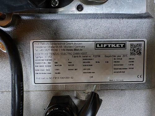 Produktbild für Elektrokettenzug Liftket 500/1-10/2,5