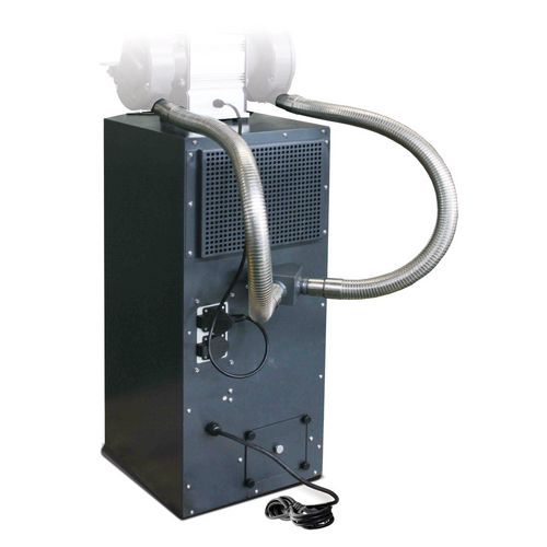 Bild zeigt flexible Absaugrohre und Schleifmaschine (beides nicht im Lieferumfang enthalten)