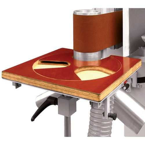 Drehstern und drehbare Absaugplatte zum schnellen Umrüsten auf die Schleifradien 60 mm, 100 mm und 120 mm