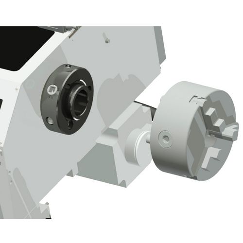 Die Drehspindel ist als Camlock DIN ISO 702-2 Nr. 4 Aufnahme ausgeführt